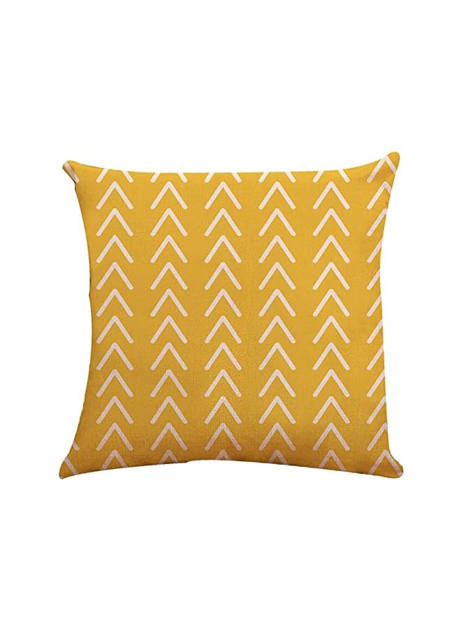 PROMASS Throw Pillow Cover, Modern Sofa Decorative Pillow Covers 18x18 Set of 4, Outdoor Linen Fabric Pillow Case for Couch Bed Car Home Sofa Couch Decoration 45x45cm (Yellow, 18x18, Set of 4) - Image 5