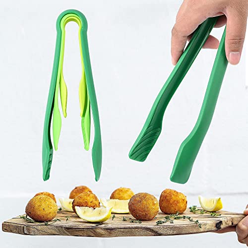 ONICORN® 3 Sizes Bread Tongs, Plastic Food Salad Serving Tongs for Kitchen Cooking, BBQ, Buffet, Party (Green) - Image 4