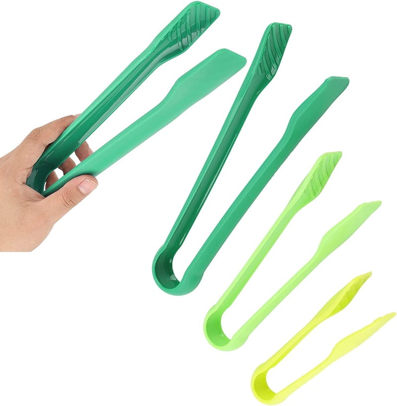 ONICORN® 3 Sizes Bread Tongs, Plastic Food Salad Serving Tongs for Kitchen Cooking, BBQ, Buffet, Party (Green) - Image 1