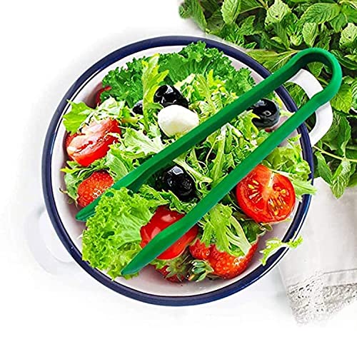 ONICORN® 3 Sizes Bread Tongs, Plastic Food Salad Serving Tongs for Kitchen Cooking, BBQ, Buffet, Party (Green) - Image 2