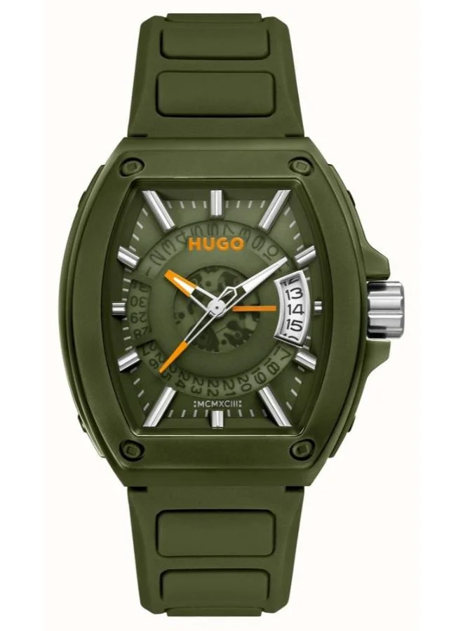 HUGO Analogue Multifunction Quartz Watch with Silicone Strap