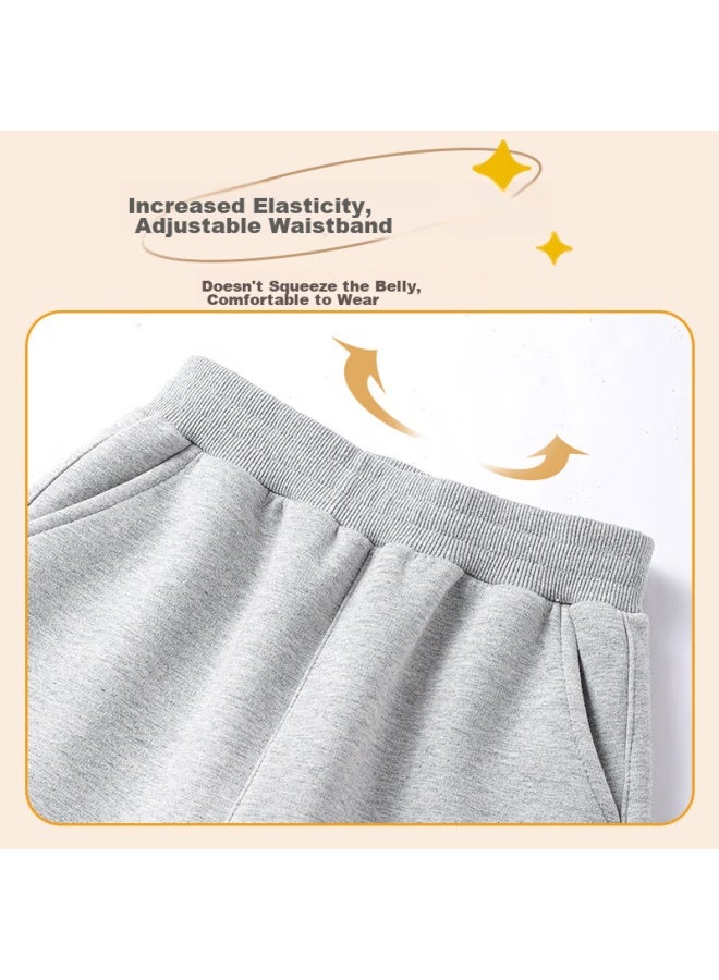 Children's Clothing, Boys' Fleece-lined Pants, For Older Children, Autumn And Winter Style, Sweatpants, Children's Thickened Sweatpants, Boys' Cotton Pants, Winter Wear - Image 2