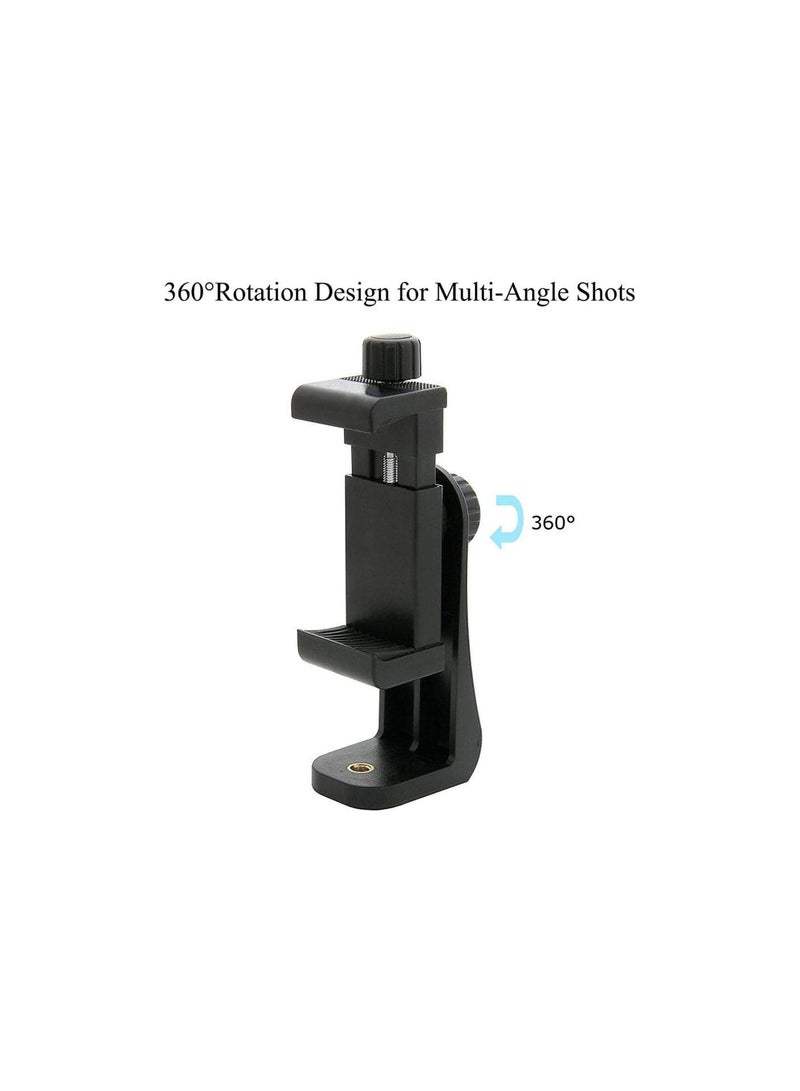 GGOOT Mobile Phone Tripod Mount Holder Clip Vertical Adapter Bracket Phone Smartphone Clamp for Ring Light iPhone Samsung 360° Rotation Tripod Adapter - Image 4
