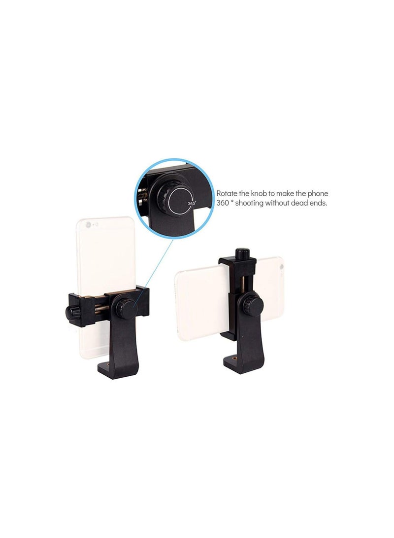GGOOT Mobile Phone Tripod Mount Holder Clip Vertical Adapter Bracket Phone Smartphone Clamp for Ring Light iPhone Samsung 360° Rotation Tripod Adapter - Image 5