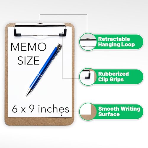 Office Solutions Direct Mini Clipboard 6" x 9" (Set of 30) Memo Clipboard | Small Clipboards 6x9 with Low Profile Clip, Mini Clipboards 6x9, Little Clipboards Half Size | Office, Teacher, Classroom & Back to School Supplies - Image 2
