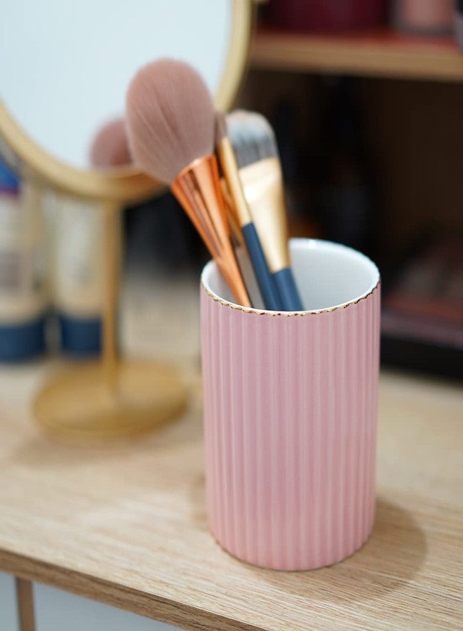 CROWNOS Pen Holder for Desk, Ceramic Pencil Cup Office Desk Organizer, Makeup Brush Holder (Pink) - Image 5