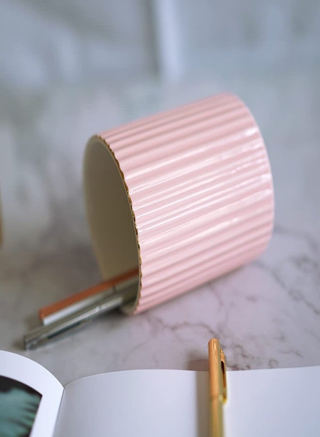 CROWNOS Pen Holder for Desk, Ceramic Pencil Cup Office Desk Organizer, Makeup Brush Holder (Pink) - Image 3