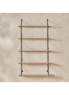 Home Box رف حائط معدني من سيرا مكون من 5 طبقات مع ألواح MDF مقاس 50 × 88 × 12 سم  - Image 2