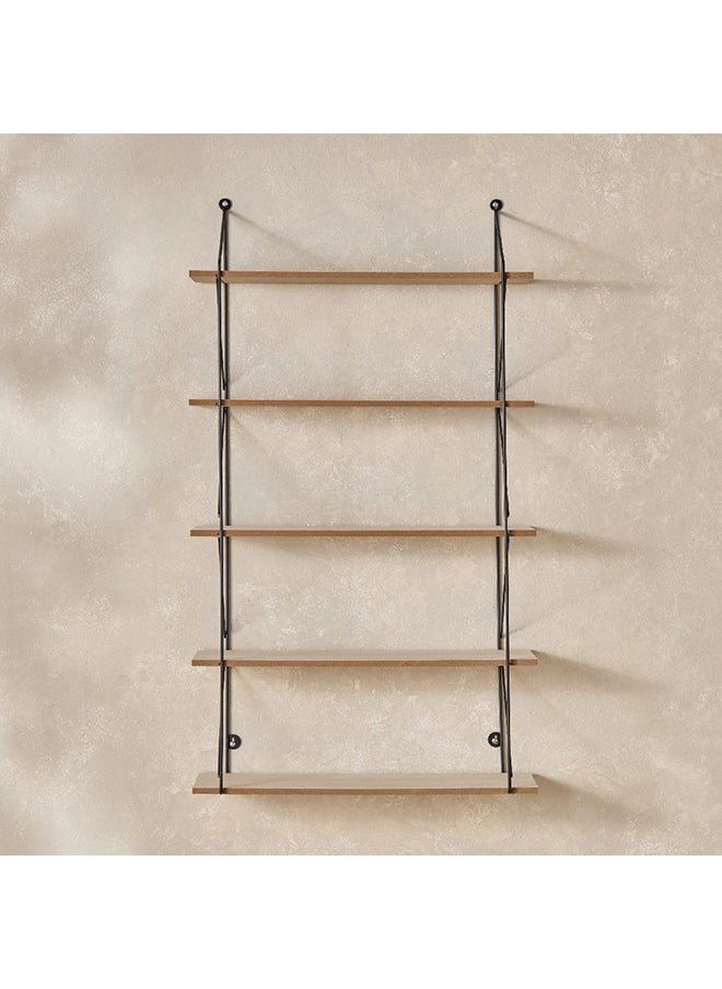 Home Box Sera 5-Tier Metal Wall Shelf with MDF Boards 50 x 88 x 12 cm  - Image 2