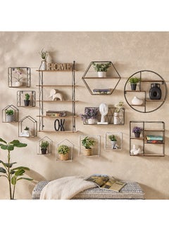 Home Box رف حائط معدني من سيرا مكون من 5 طبقات مع ألواح MDF مقاس 50 × 88 × 12 سم  - Image 5