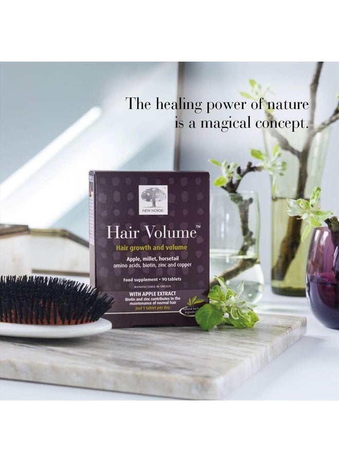 New Nordic Hair Volume Tablets | 3000 mcg Biotin & Biopectin Apple Extract for Healthy Hair Growth | Reduce Thinning & Shedding for Naturally Fuller Thicker Hair | 90 Count (Pack of 1)  - Image 4