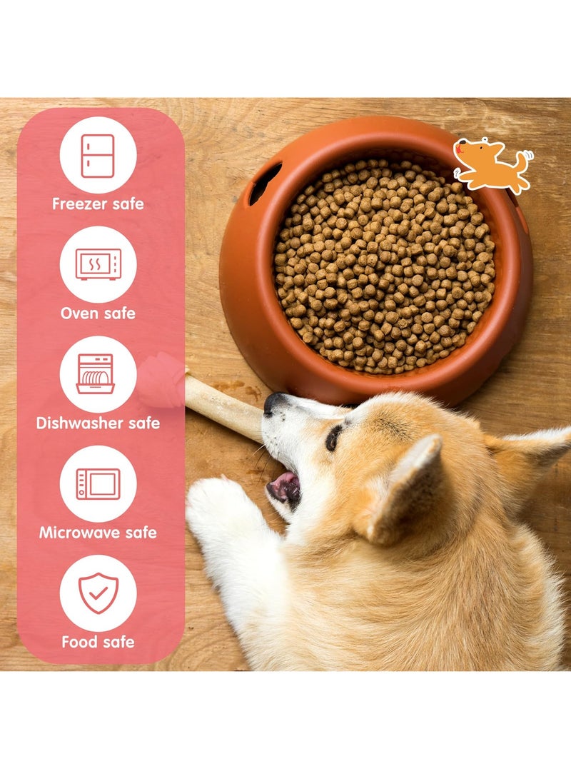 KASTWAVE 2 قطع وعاء سيراميك للكلاب 5 بوصة بنمط كرتوني وعاء للقطط وأوعية طعام للكلاب وعاء ماء ثقيل للكلاب وعاء متين للحيوانات الأليفة للغذاء والسفر، آمن في غسالة الصحون وآمن في الميكروويف - Image 5