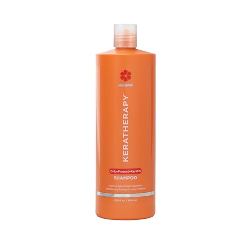 KERATHERAPY Keratin Infused Color Protect Shampoo, 33.8 fl. oz., 1000 ml - Gluten Free Color Protecting Shampoo for Color Treated Hair with Kerabond Technology, Red Raspberry Oil, Omega 3 & 6 - Image 1