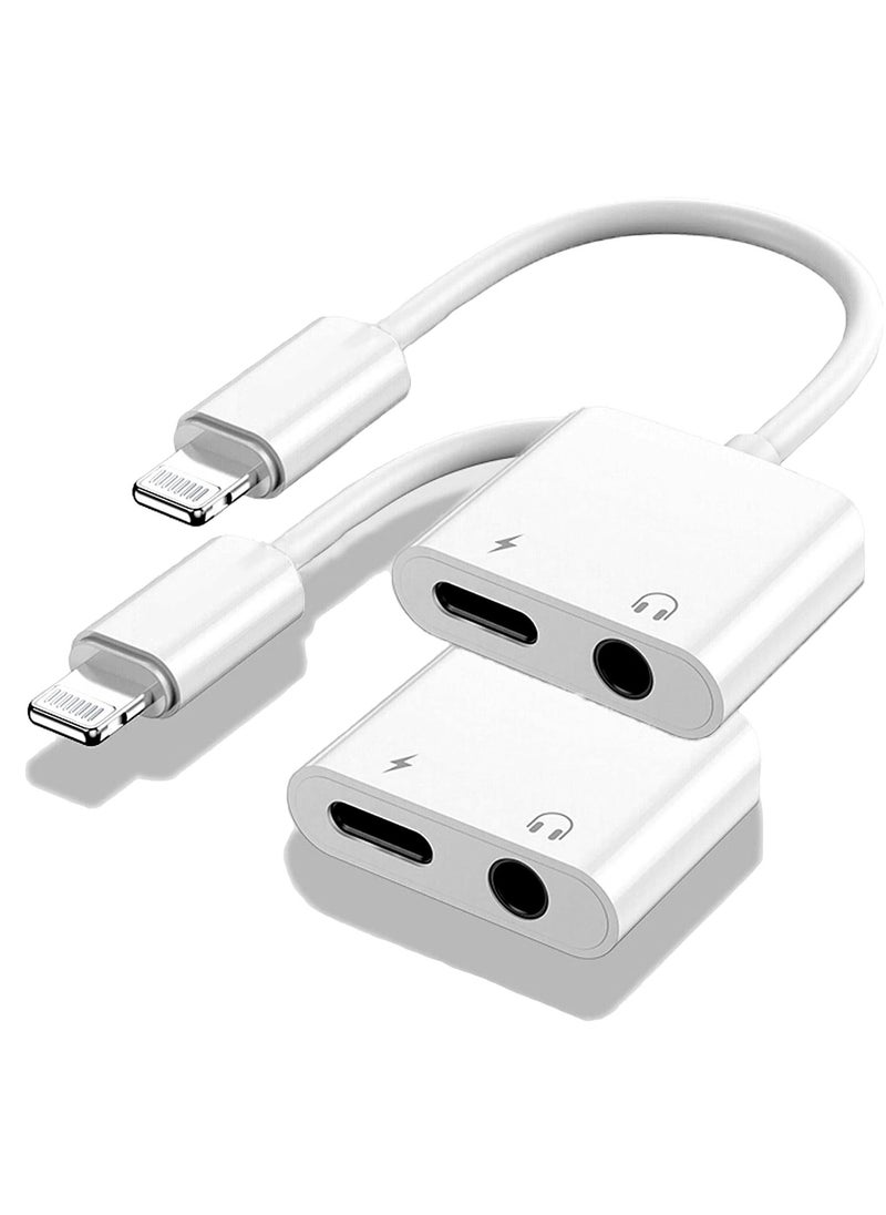 جنرال 2 قطعة مقبس سماعة رأس وشاحن مزدوج مع منفذ iPhone (Lightning) مصنوع من القماش من Moog Max  - Image 1