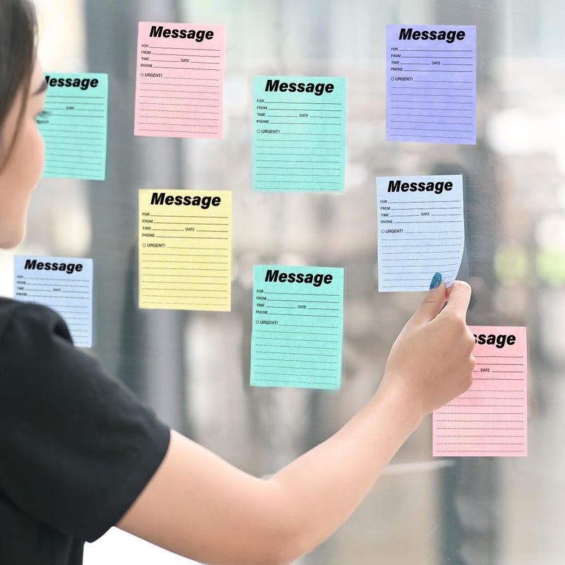 INKNOTE 9 Pcs Phone Message Sticky Notes Self Adhesive Record Pad for Home Office Work Call School Supplies 5.1 X 3.94inch Assorted Neon Colors - Image 4