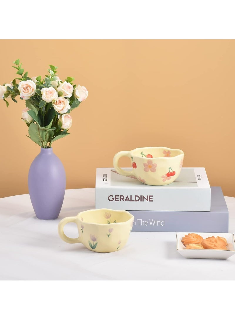 Oasisgalore Ceramic Coffee Mug – Creative Flower Design, 8.5 oz/250 ml for Latte, Tea, Milk (Purple Tulip).  - Image 4