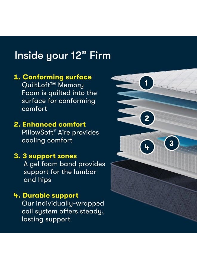 Serta Sleeptrue Firm 12" Full Memory Foam Mattress in a Box, Cooling, Breathable, and Pressure Relieving - 100 Night Trial, CertiPUR-US Certified and 10 Year Limited Warranty - Image 3