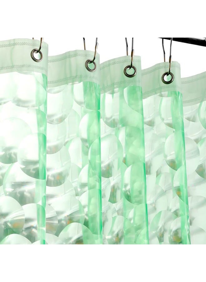 Ga-Geetopia EVA 3D Green Pearl Water Cube Plastic Shower Curtain Liner - Premium Lightweight 72" x 72" Bathroom Shower Showroom Curtain Liner with Rustproof Metal Gromments and Weighted Magnet - Image 1