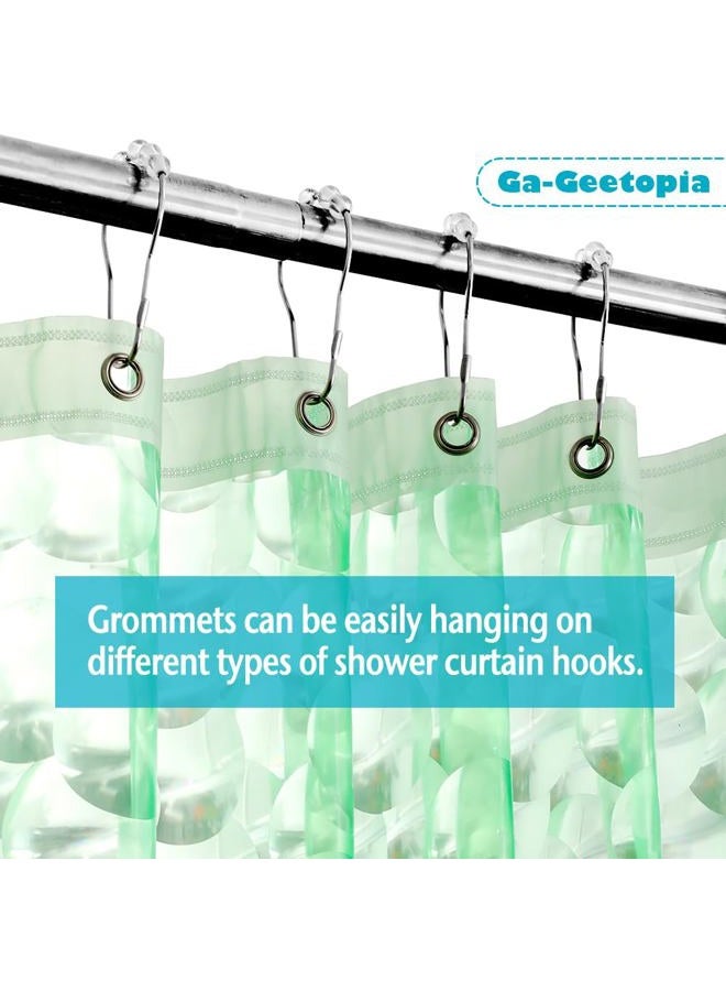 Ga-Geetopia EVA 3D Green Pearl Water Cube Plastic Shower Curtain Liner - Premium Lightweight 72" x 72" Bathroom Shower Showroom Curtain Liner with Rustproof Metal Gromments and Weighted Magnet - Image 4