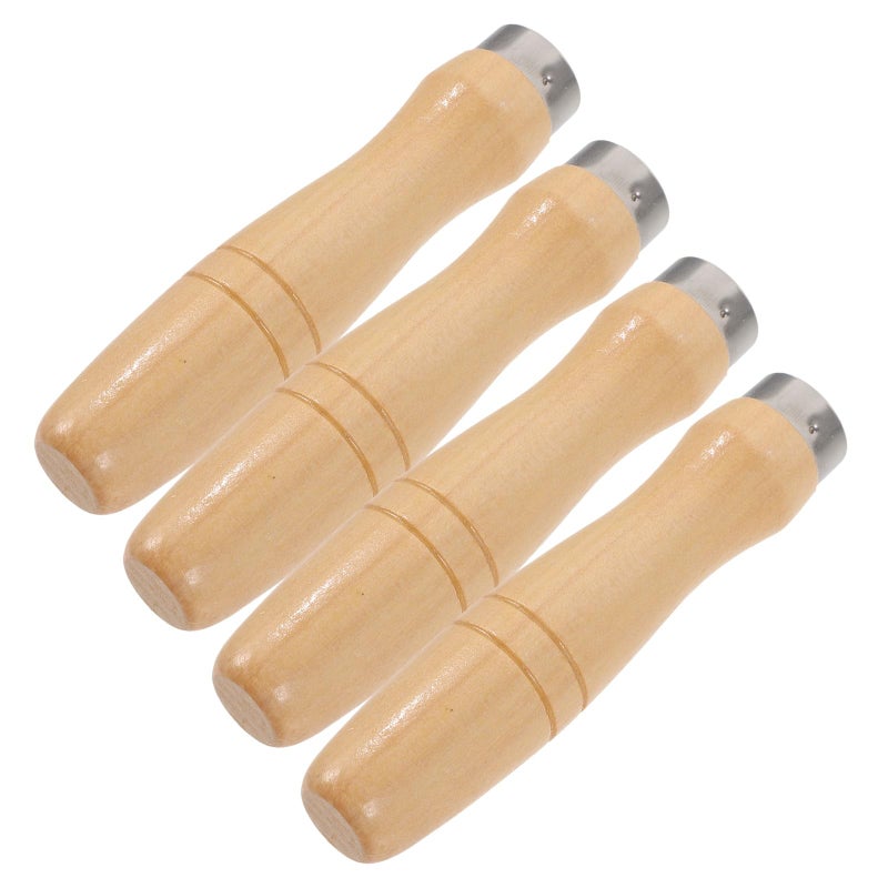 Wooden File Handle Set Of 4 Ergonomic Grip Replacement For Craft Making Tools - Image 2