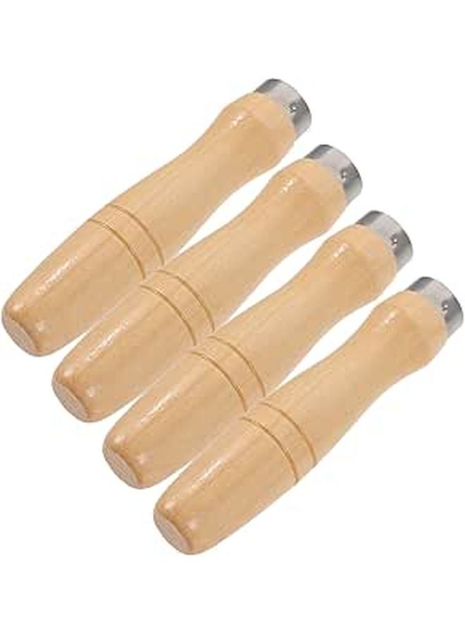Wooden File Handle Set Of 4 Ergonomic Grip Replacement For Craft Making Tools - Image 1