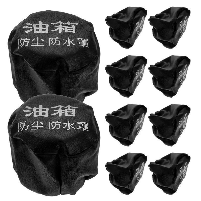 10pcs Truck Oil Cap Covers Black Automotive Replacement Pu Cap Lid Dust Cover Protective Gas Protector For Car - Image 1
