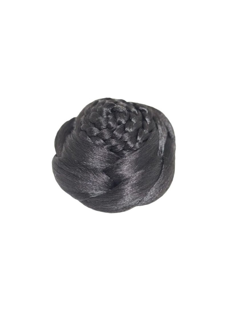 كعكة الشعرالمضفرة للفتيات والنساء باللون المميز (الأسود) - Image 2