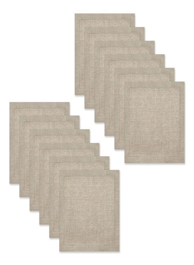 Cotton Craft Genuine Linen Napkins - Set of 12 Cloth Napkins with Hemstitch Detail - Hand Crafted Pure Luxury Linen Reusable Lunch Dinner Napkin - Fall Summer Holiday Table - Large 18x18 Natural - COTTON CRAFT - Image 3