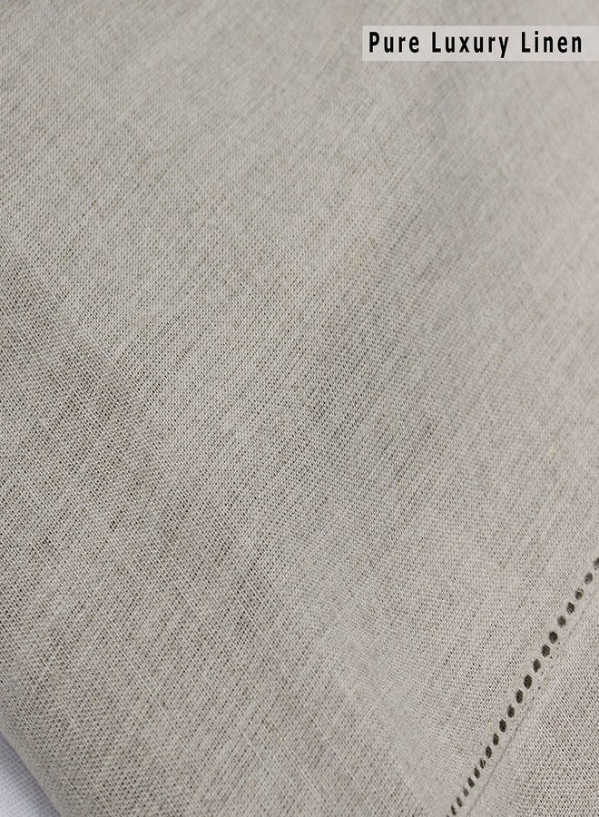 Cotton Craft Genuine Linen Napkins - Set of 12 Cloth Napkins with Hemstitch Detail - Hand Crafted Pure Luxury Linen Reusable Lunch Dinner Napkin - Fall Summer Holiday Table - Large 18x18 Natural - COTTON CRAFT - Image 4
