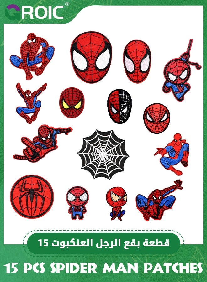 GROIC 15 Pcs Iron on Patches for Clothing, Sew on Iron on Embroidered Applique Patches Repair Patches for DIY Clothing Jeans Jackets Hats Shoes Backpacks Clothes Decoration (Spider-Man patches)  - Image 5