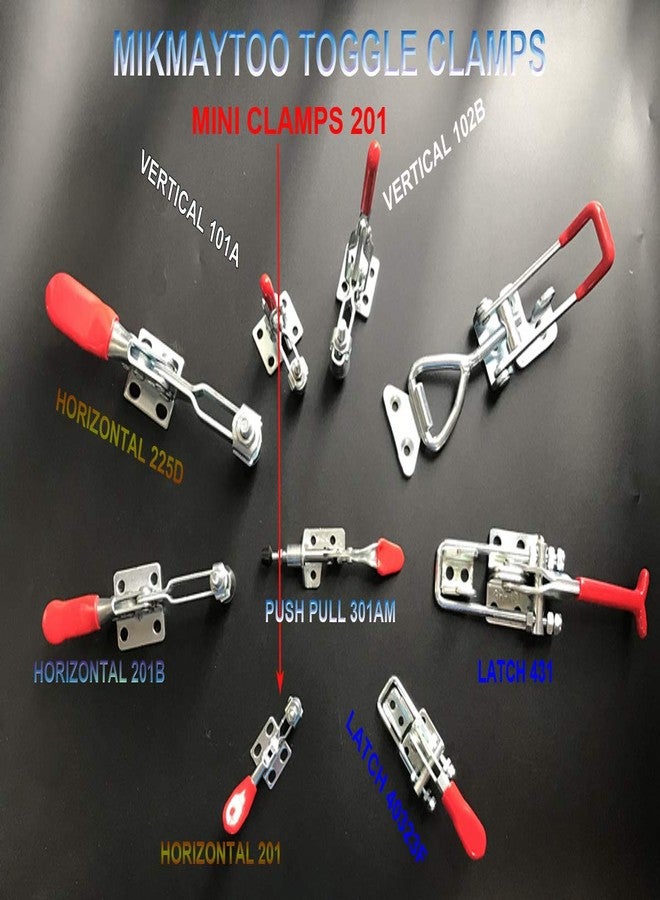 MIKMAYTOO Small Quick Release Horizontal Toggle Clamp 201A Hand Tool 60 lbs / 27kg (201-8PACK) - Image 2