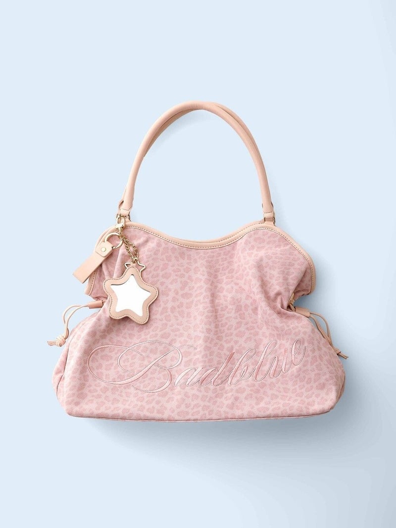 BubbleBum Bad Blue Big Washed Leopard Dimsum Bag Pink Shoulder Bag Handbag- Women Daily - Image 1
