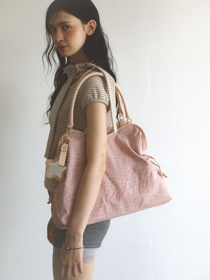 BubbleBum Bad Blue Big Washed Leopard Dimsum Bag Pink Shoulder Bag Handbag- Women Daily - Image 3