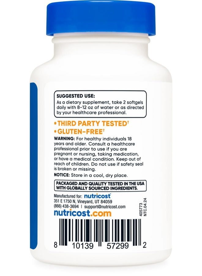 Nutricost زيت الكريل 1000 ملغ، 60 كبسولة لينة - مكمل زيت الكريل أوميغا-3 EPA-DHA، مع سوبر باكريل - Image 4