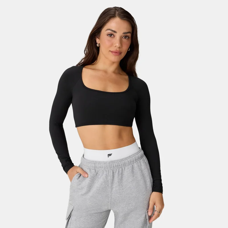 Fabletics كروب توب اير لايت بأكمام طويلة للنساء