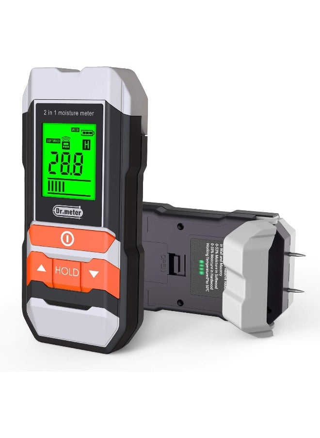 Dr.Meter Dr.Meter Wood Moisture Meter, 2 in 1 Pin & Pinless Moisture Tester, Digital Dampness Moisture Sensor Detector for Wood Firewood Drywall Paper Floor Woodworking, Water Leak Detector  - Image 4