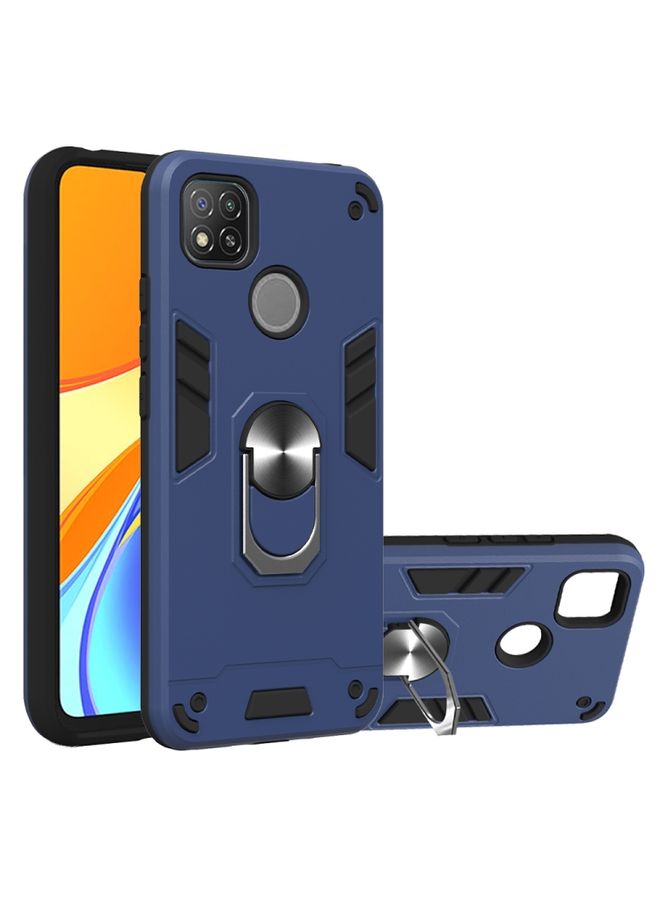 BGM Case Cover For Xiaomi Redmi 9C Armour Series PC + TPU Protective Case with Ring Holder Royal Blue