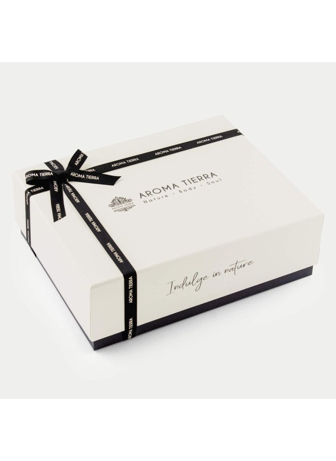 Aroma Tierra - Gift Set - Santorini Ceramic Diffuser Dawn & Top 5 Essential Oils - Image 1