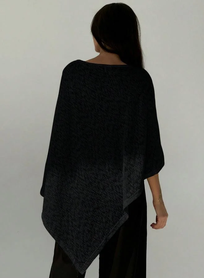 Take Two Women Solid Textured Round Neck Cape Top