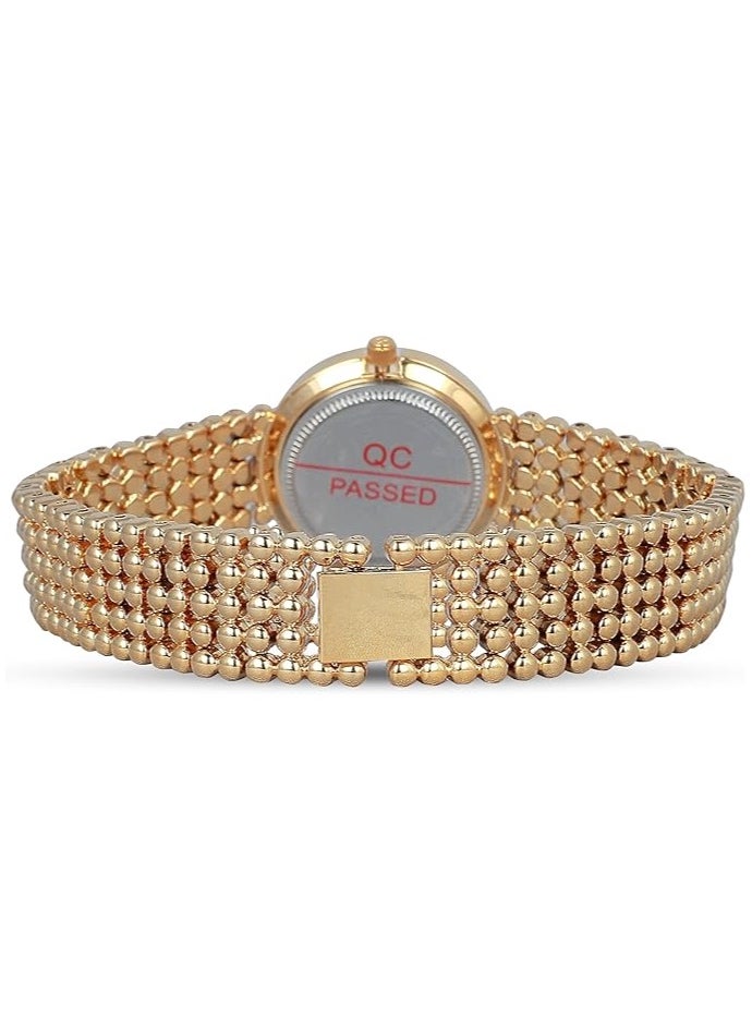 Women's Gold Wrist Watch with Black Dial