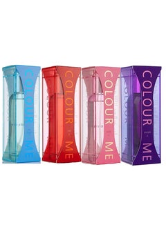 COLOUR ME Colour Me Fragrance Combo Pack – 4 Perfume Set (Sky Blue, Pink, Red, Purple) – 100ml Each, Total 400ml  - Image 1