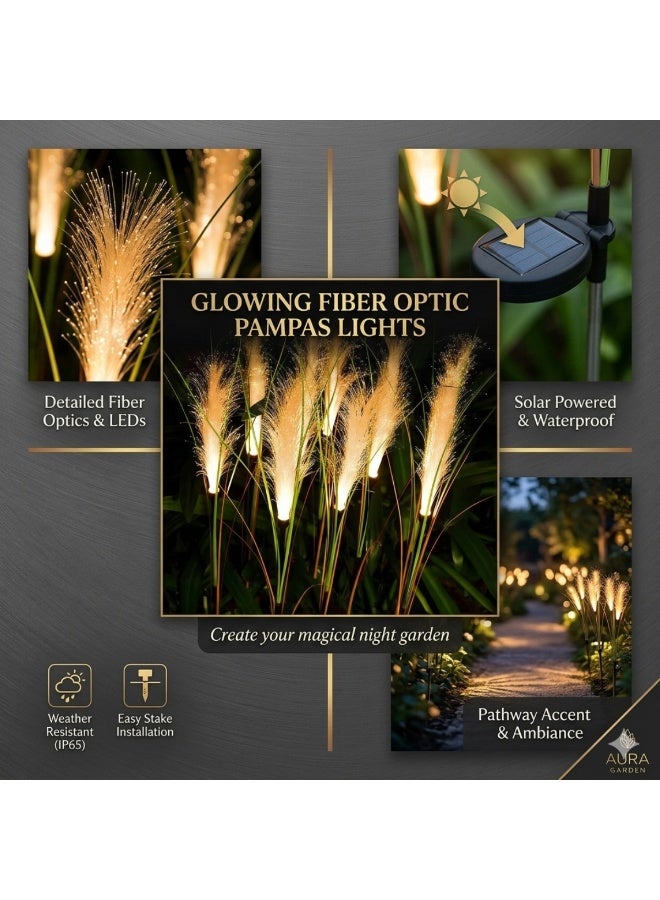 Solar Reeds Fiber Optic Garden Lights, 8 Color Changing LED Outdoor Decorative Pathway Stake Lamps, 2-Pack - Image 3