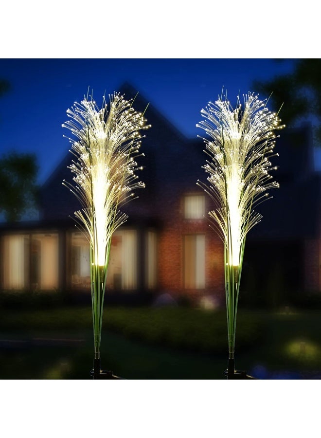 Solar Reeds Fiber Optic Garden Lights, 8 Color Changing LED Outdoor Decorative Pathway Stake Lamps, 2-Pack - Image 1