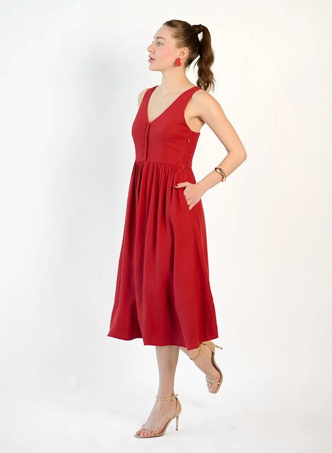 Virgio VIRGIO Linen Gathered Dress