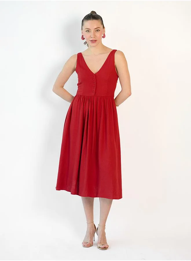 Virgio VIRGIO Linen Gathered Dress