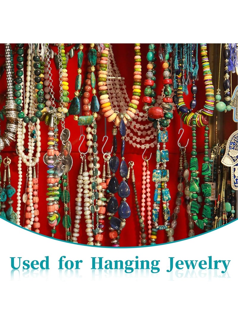 سونسر 50 قطعة من الخطافات على شكل حرف S لتعليق الخطافات المعدنية مقاس 1 بوصة خطاف صغير على شكل حرف S خطاف من الأسلاك الحديدية لتعليق المجوهرات وأدوات المطبخ الصغيرة والنباتات المزروعة في أواني، فضي - Image 4