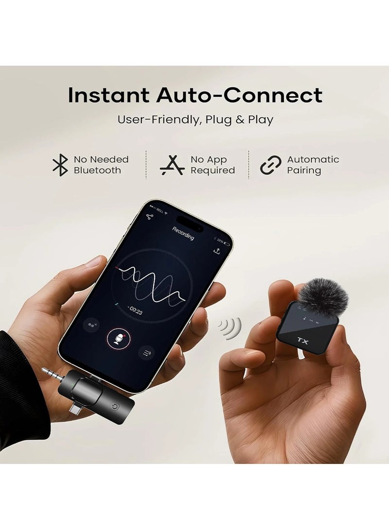 CoomBe 3 in1 Wireless Lavalier Microphone, for IOS Android and 3.5mm Audio Noise Reduction, Online Classroom, Recording Interviews, Recording Vlog, TikTok Live, Mobile Video Recording - Image 5