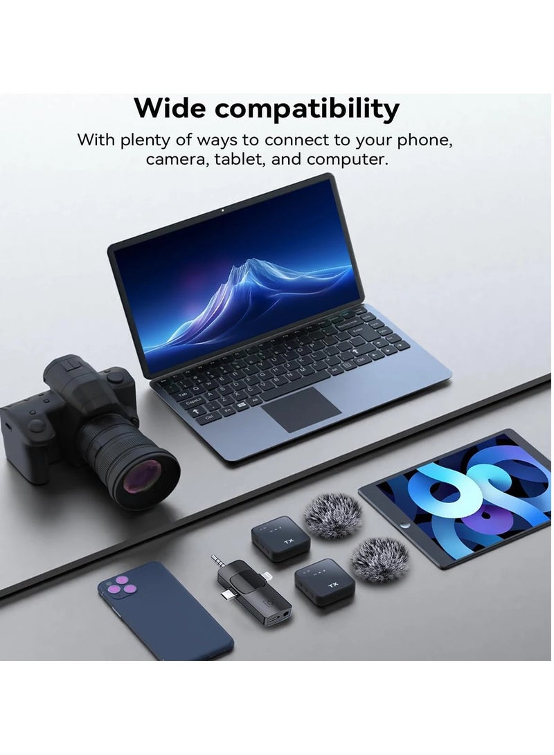CoomBe 3 in1 Wireless Lavalier Microphone, for IOS Android and 3.5mm Audio Noise Reduction, Online Classroom, Recording Interviews, Recording Vlog, TikTok Live, Mobile Video Recording - Image 3