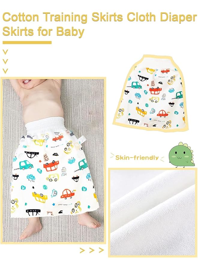 أكس سبرينج تنورة حفاضات الأطفال، قطعتان، سراويل تدريب مريحة وجيدة التهوية، غطاء حفاضات للأطفال مقاوم للماء، تنورة حفاضات قطنية قصيرة، ملابس مضادة للبلل في الفراش، تنورة حفاضات قابلة للغسل للأطفال الأولاد والبنات - Image 4