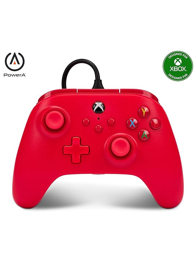 باور أيه وحدة تحكم سلكية PowerA لجهاز Xbox Series X|S - أحمر، مرخصة رسميًا لجهاز Xbox - Image 1